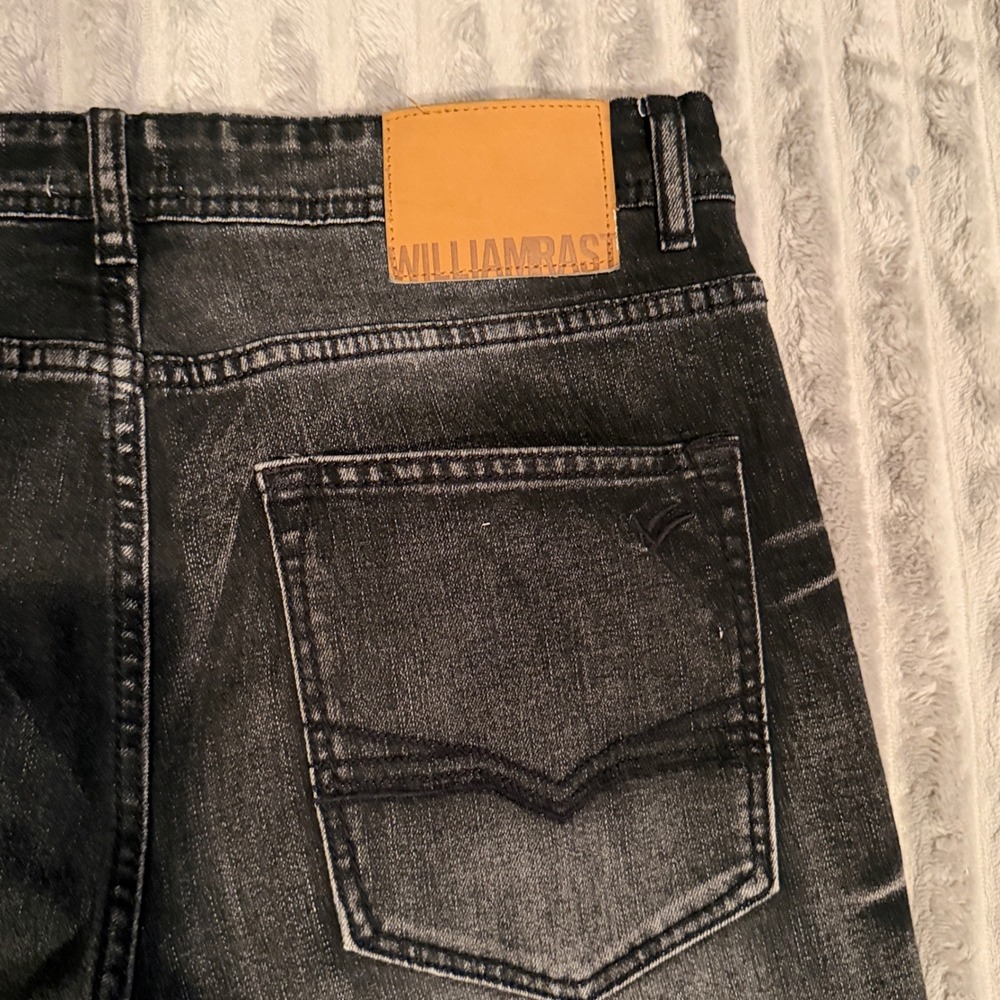 William Rast Manhattan Slim Faded Black Jeans Mens 36x30 Denim Pants - Picture 7 of 8